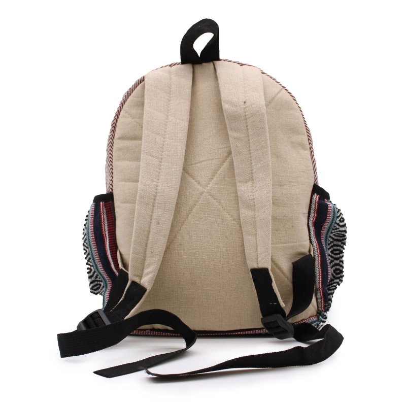 Small Backpack - Zig Zag Zips Style 30x22x7 (cm) - Pure Hemp and Cotton Bags - British D'sire