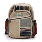 Small Backpack - Zig Zag Zips Style 30x22x7 (cm) - Pure Hemp and Cotton Bags - British D'sire