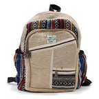Small Backpack - Zig Zag Zips Style 30x22x7 (cm) - Pure Hemp and Cotton Bags - British D'sire