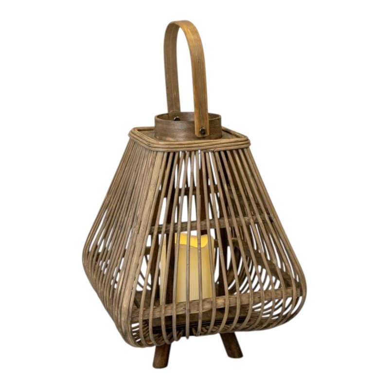 Small Bamboo Lantern With Led Candle - Lanterns - British D'sire