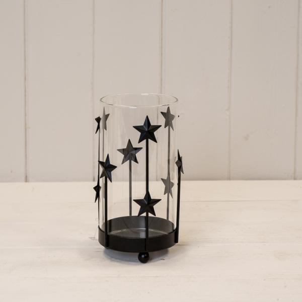 Small Black Metal Star Candle Holder with Glass Insert - Candle Holder - British D'sire