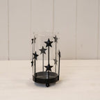 Small Black Metal Star Candle Holder with Glass Insert - Candle Holder - British D'sire