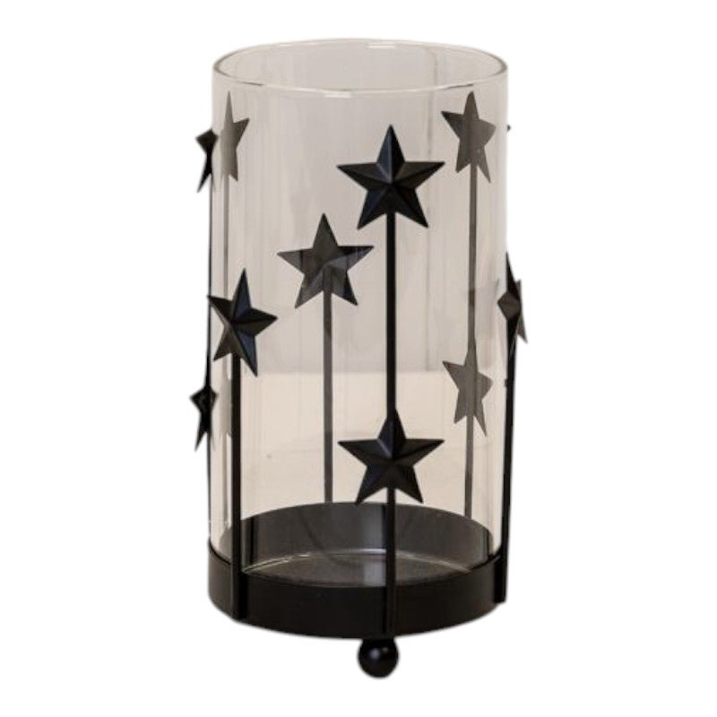Small Black Metal Star Candle Holder with Glass Insert - Candle Holder - British D'sire Main image