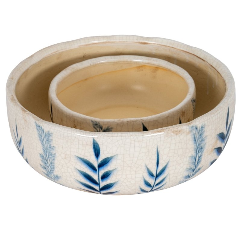 Small Blue Flora Bowl Pot Decorative Home Accessory - Jar & Jugs - British D'sire