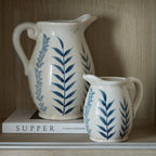 Small Blue Flora Olpe Jug Vase - Blue Ceramic Decorative Vase - Vases - British D'sire