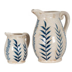 Small Blue Flora Olpe Jug Vase - Blue Ceramic Decorative Vase - Vases - British D'sire