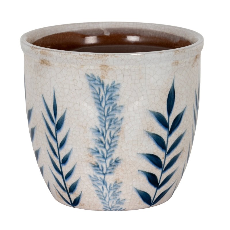 Small Blue Flora Planter Pot Decorative Home Accessory - Plant Pot - British D'sire