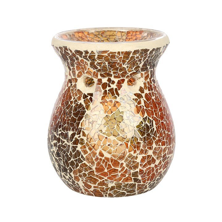 Small Brown Crackle Oil Burner and Wax Warmer - British D'sire