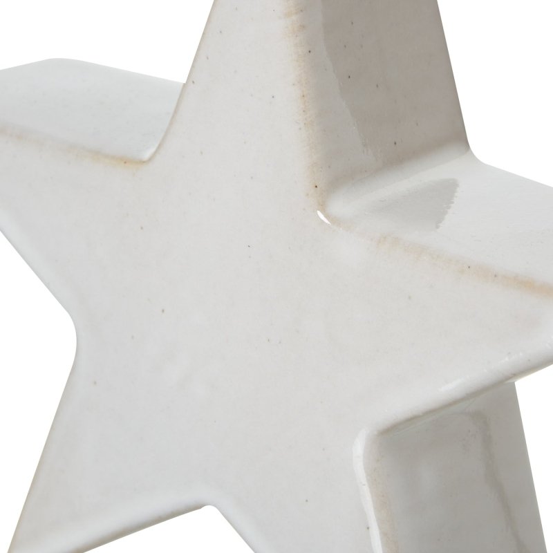 Small Ceramic Standing Star Decoration - Christmas Decor - British D'sire