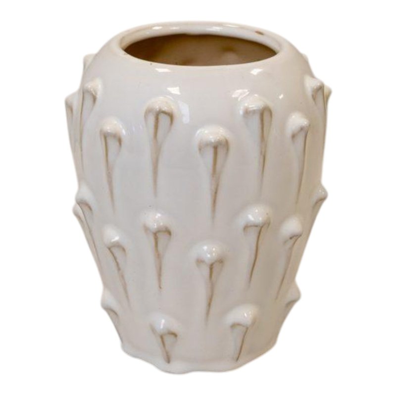 Small Cream Ceramic Bobble Vase - Ceramic Vase - British D'sire