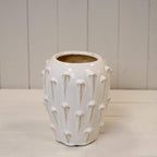 Small Cream Ceramic Bobble Vase - Ceramic Vase - British D'sire