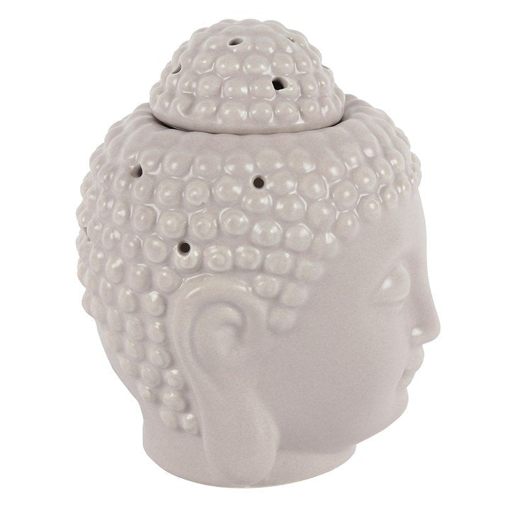 Small Grey Buddha Head Oil Burner - British D'sire