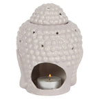 Small Grey Buddha Head Oil Burner - British D'sire