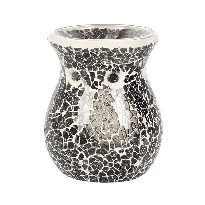 Small Gunmetal Grey Crackle Oil Burner and Wax Warmer - British D'sire