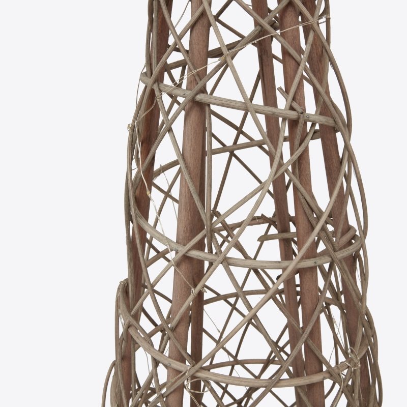 Small LED Wicker Christmas Tree With Star - Christmas Decor - British D'sire