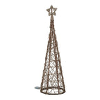 Small LED Wicker Christmas Tree With Star - Christmas Decor - British D'sire