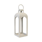 Small Off White Metal Open Face Lantern 41cm - Candle Holder - British D'sire