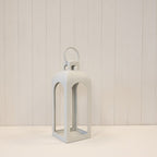 Small Off White Metal Open Face Lantern 41cm - Candle Holder - British D'sire