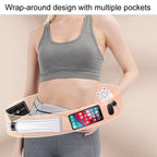 Small OUDU Outdoor Sports Portable Wrap - Around Waist Pack Unisex Cell Phone Bag(Light Gray) - British D'sire