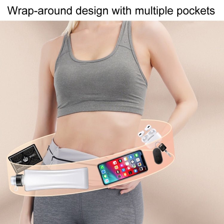 Small OUDU Outdoor Sports Portable Wrap - Around Waist Pack Unisex Cell Phone Bag(Light Gray) - British D'sire
