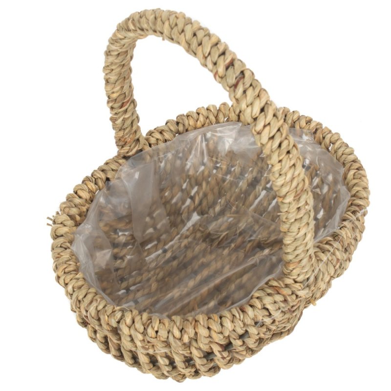 Small Seagrass Plastic Lined Shopping Basket - Shopping Baskets - British D'sire