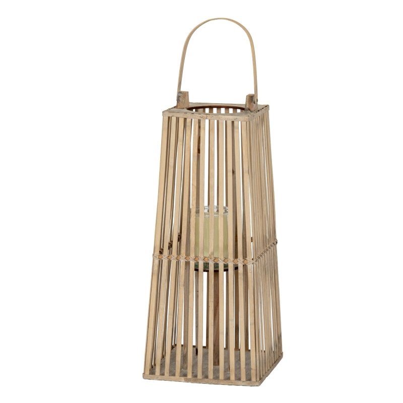 Small Silo Wicker Lantern With Glass Holder - Lanterns - British D'sire