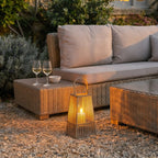 Small Silo Wicker Lantern With Glass Holder - Lanterns - British D'sire
