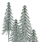 Small Snowy Spindle Tree Quad In Wood Log - Christmas Decor - British D'sire