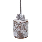 Small Snowy Tree In Wood Log Christmas Decoration - Christmas Decor - British D'sire