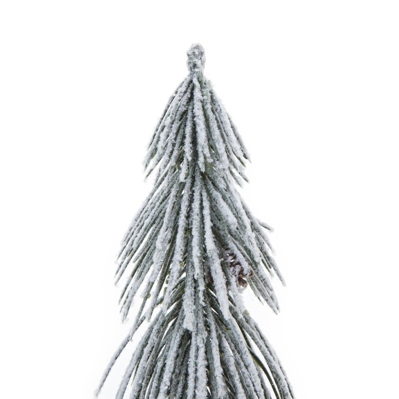 Small Snowy Tree In Wood Log Christmas Decoration - Christmas Decor - British D'sire