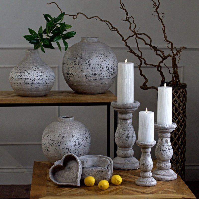 Small Stone Ceramic Candle Holder - Candle Holders - British D'sire