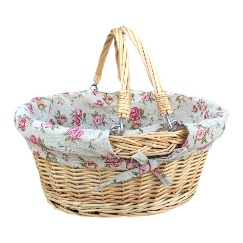 Small Swing Handle Wicker Shopping Basket - Shopping Baskets - British D'sire Main image