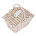 Small White Elegant Picnic Wicker Basket - Empty Picnic Baskets - British D'sire