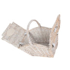Small White Elegant Picnic Wicker Basket - Empty Picnic Baskets - British D'sire