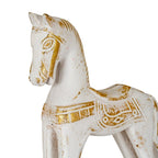 Small Whitewashed Wooden Rocking Horse - Christmas Decor - British D'sire
