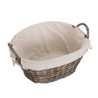 Small Wicker Wash Basket with White Lining - Laundry Baskets - British D'sire