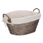 Small Wicker Wash Basket with White Lining - Laundry Baskets - British D'sire