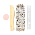 Smudge Kit with Rose Quartz Crystal - British D'sire