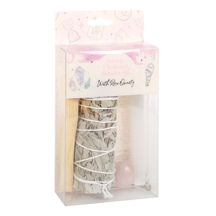 Smudge Kit with Rose Quartz Crystal - British D'sire