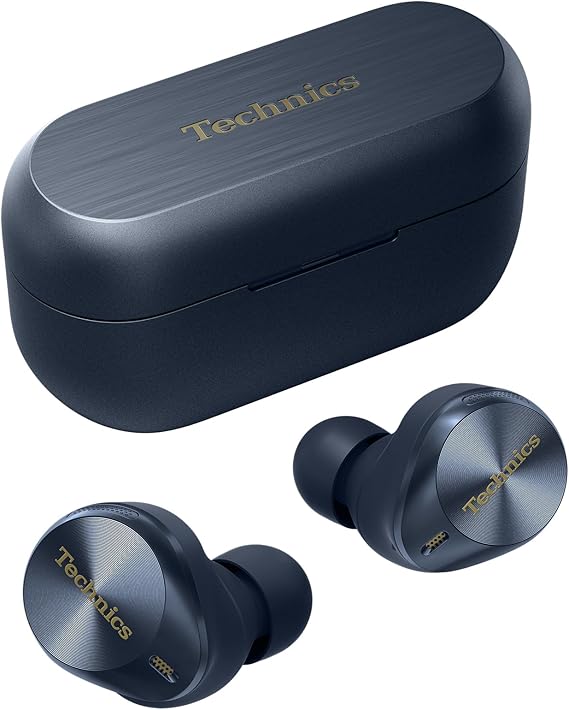 Smug Technics EAH - AZ80E - A Wireless Earbuds, Midnight Blue | Noise Cancelling & Bluetooth In - Ear Earphones | Built - in Microphone, Customisable Fit | Up to 7 Hours Playtime for All Users - Earphones - British D'sire