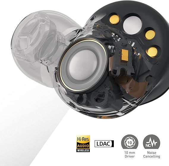 Smug Technics EAH - AZ80E - A Wireless Earbuds, Midnight Blue | Noise Cancelling & Bluetooth In - Ear Earphones | Built - in Microphone, Customisable Fit | Up to 7 Hours Playtime for All Users - Earphones - British D'sire