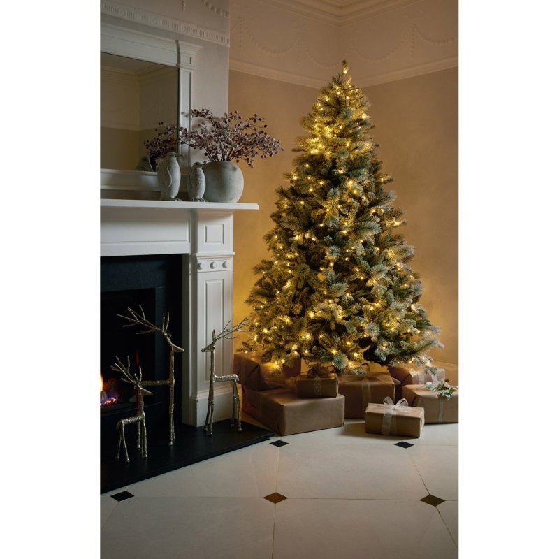 Snowy Forest Fir Pre-Lit 400L Led Christmas Tree - Christmas Decor - British D'sire