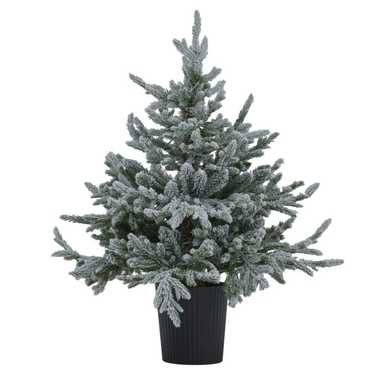 Snowy Forest Fir Pre-Lit Led 300L Christmas Tree In Pot - Christmas Decor - British D'sire