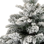 Snowy Norway Fir Pre-Lit Led 300L Fir Tree In Rattan Pot - Christmas Decor - British D'sire