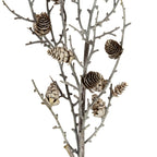 Snowy Winter Woodland Branch With Pinecones Artificial Flower Stem - Artificial Plants & Trees - British D'sire
