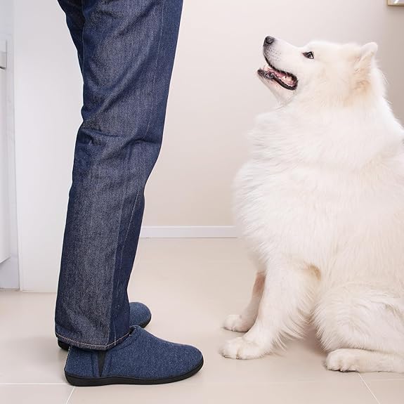 Snug Leaves Men’s Wool Felt Slippers – Elastic, Warm, Comfy - Men's shoes - British D'sire