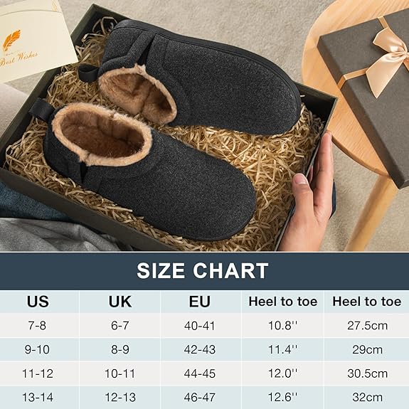 Snug Leaves Men’s Wool Felt Slippers – Elastic, Warm, Comfy - Men's shoes - British D'sire