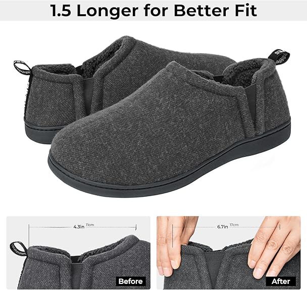 Snug Leaves Men’s Wool Felt Slippers – Elastic, Warm, Comfy - Men's shoes - British D'sire