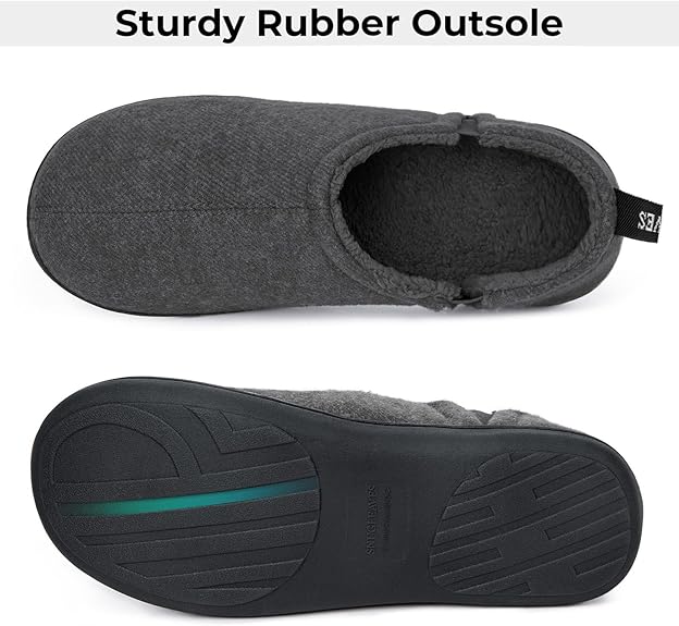 Snug Leaves Men’s Wool Felt Slippers – Elastic, Warm, Comfy - Men's shoes - British D'sire