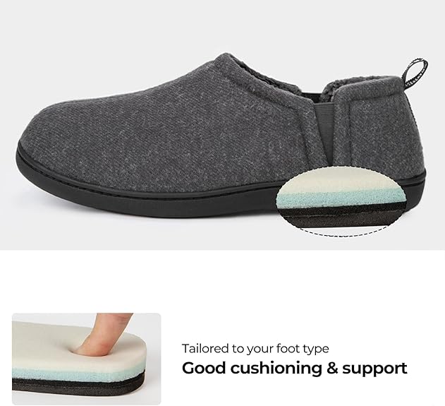 Snug Leaves Men’s Wool Felt Slippers – Elastic, Warm, Comfy - Men's shoes - British D'sire